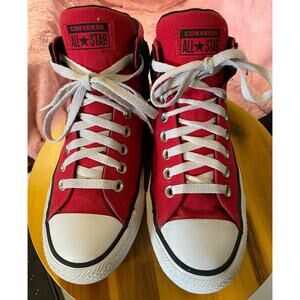 Converse Red Black High Top Size 7.5 Men’s - 9.5 Women